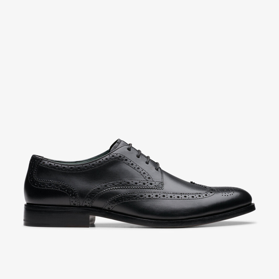 craft james tip brogue - zwart leer