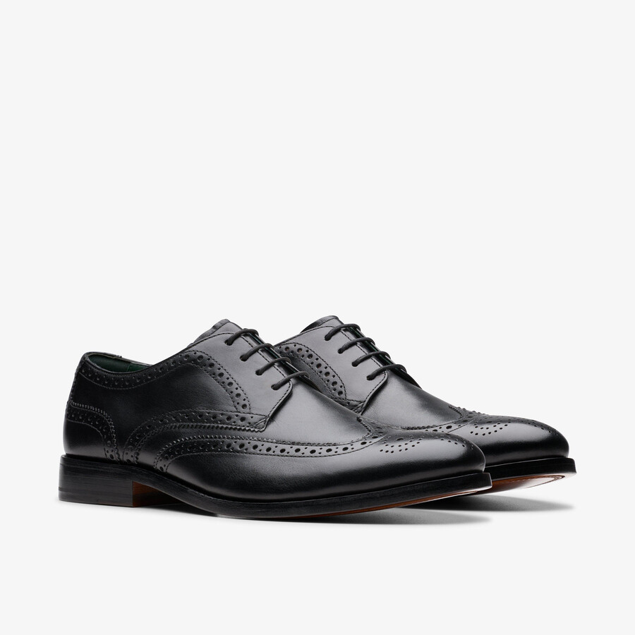 craft james tip brogue - zwart leer