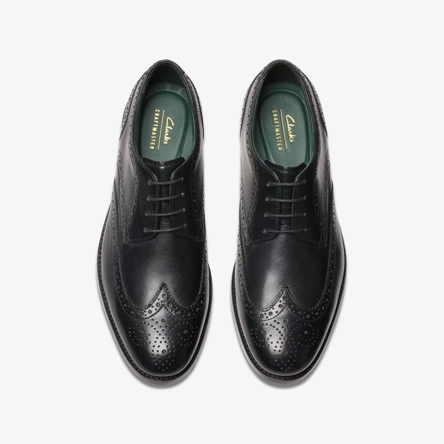 craft james tip brogue - zwart leer
