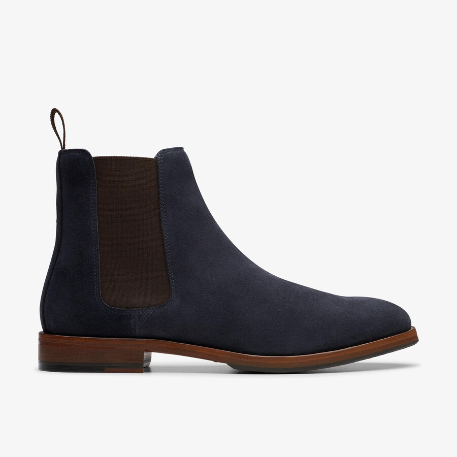 craft james top chelsea boot - marineblauw suède