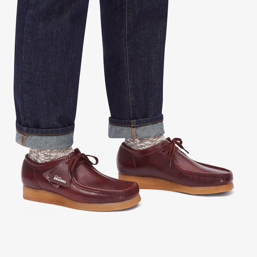 wallabee - dieprood leer
