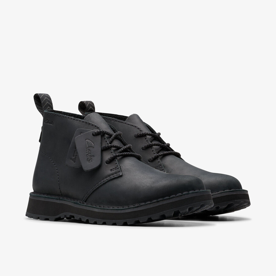 solsbury desert boot - zwart leer