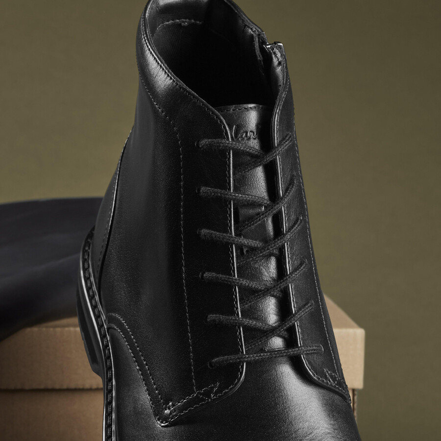 aldwin cap - zwart leer