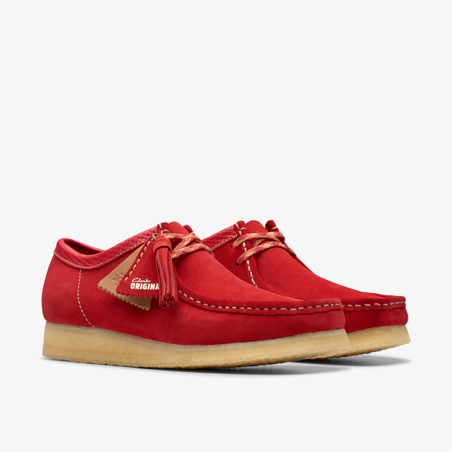 wallabee - rood suède