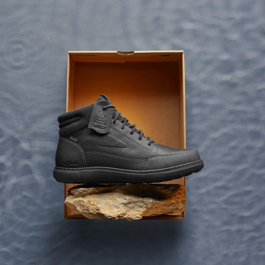 mapstone hi gore-tex - zwart warmgevoerd leer