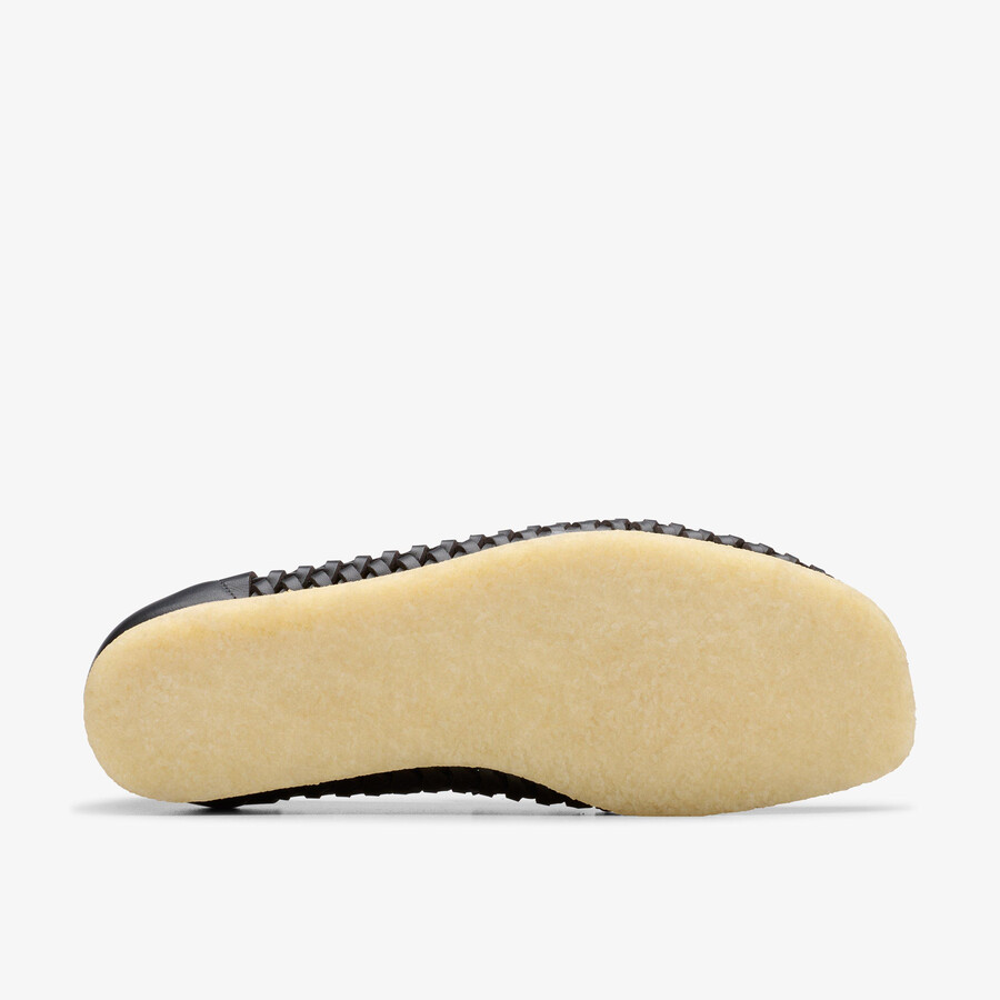 wallabee penny weave - zwart leer