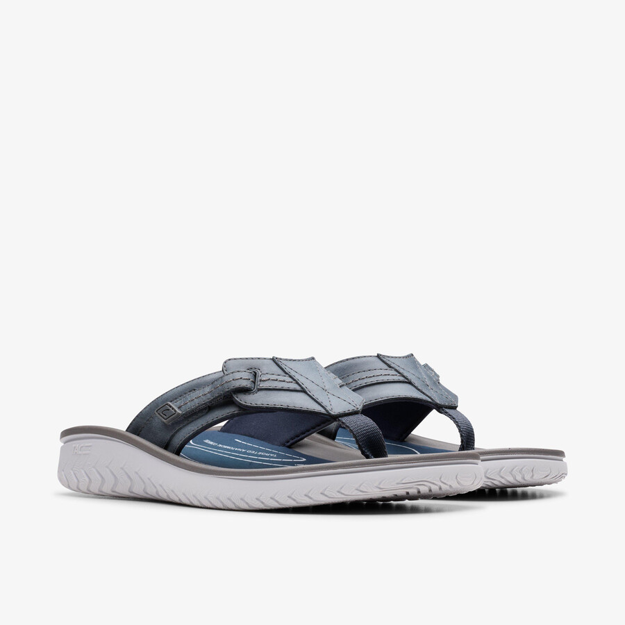 wesley sun - marineblauw leer
