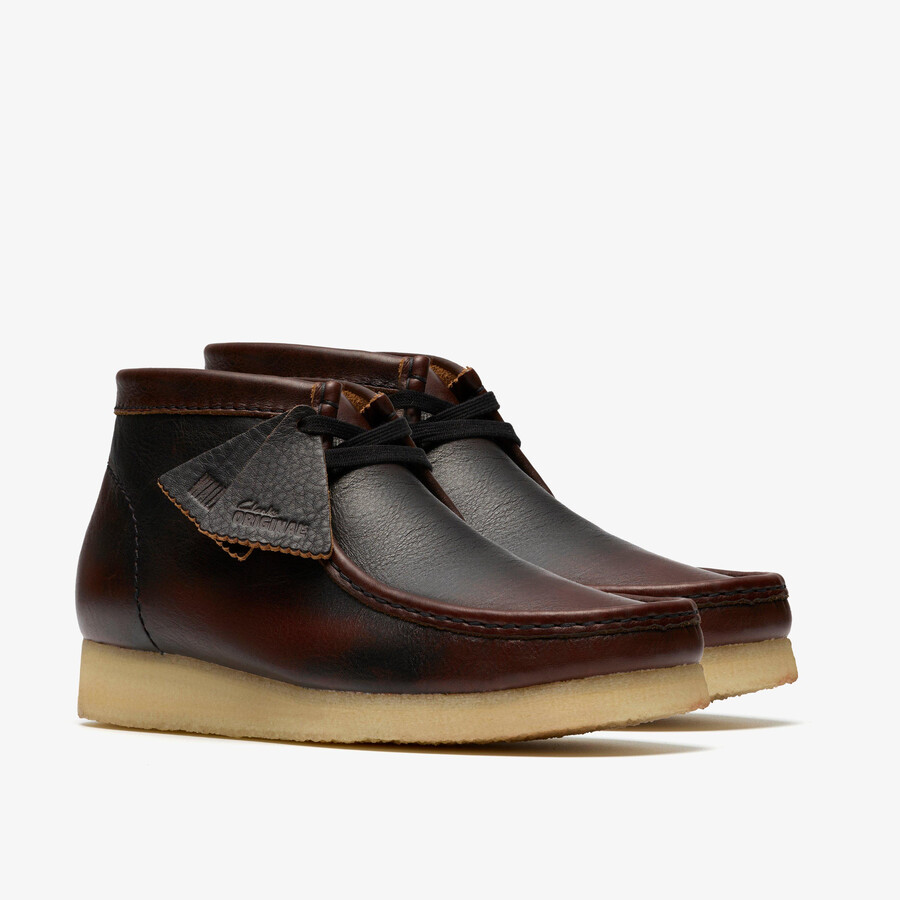 wallabee-laars - donkerbruine combinatie