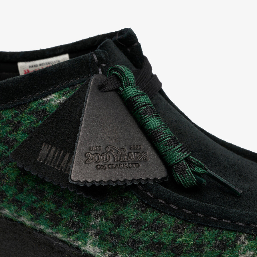 wallabee - groene tweed combinatie