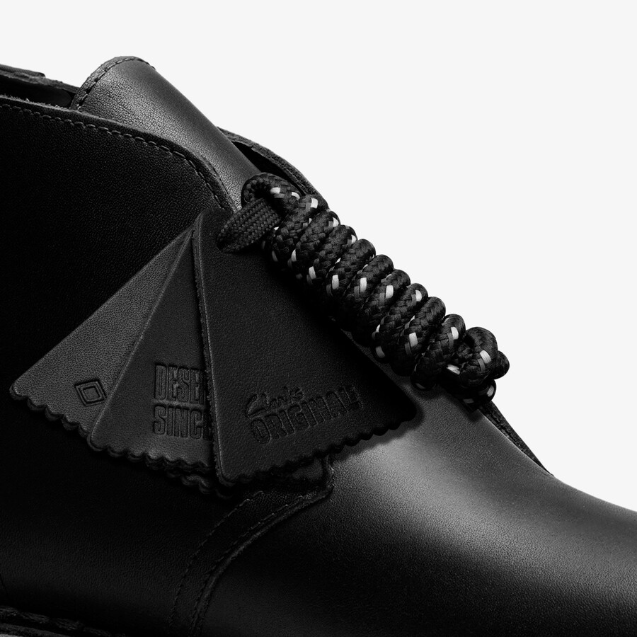 desert boot gore-tex - zwart leer
