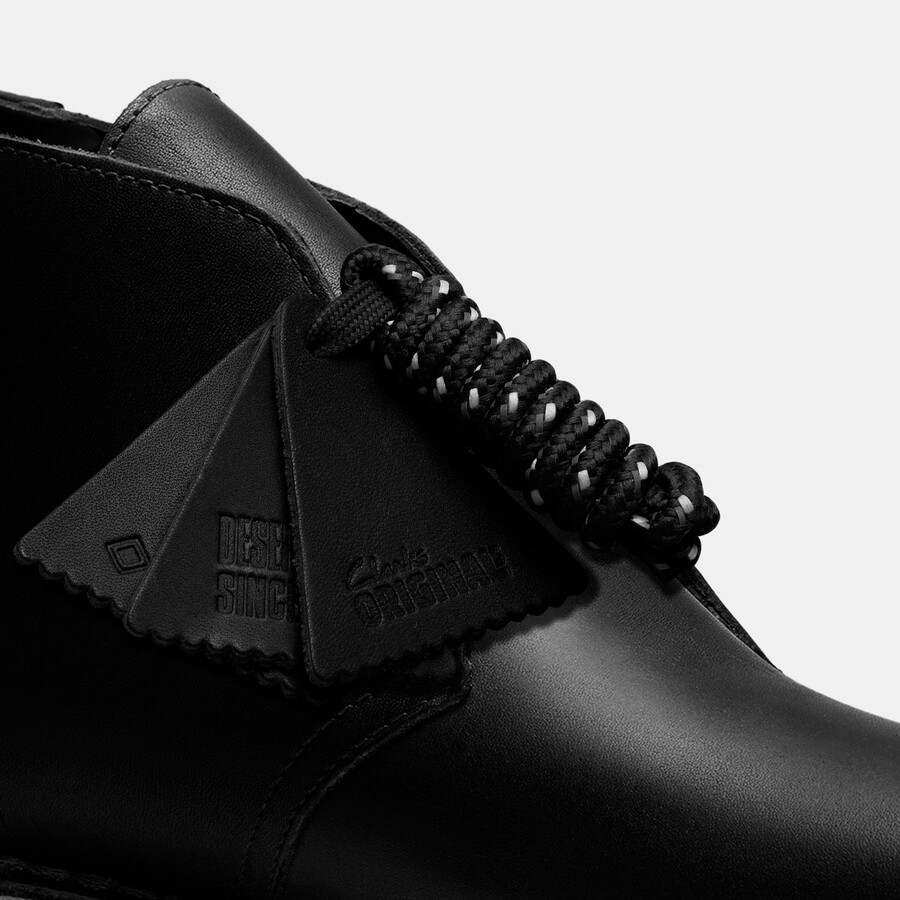 desert boot gore-tex - zwart leer