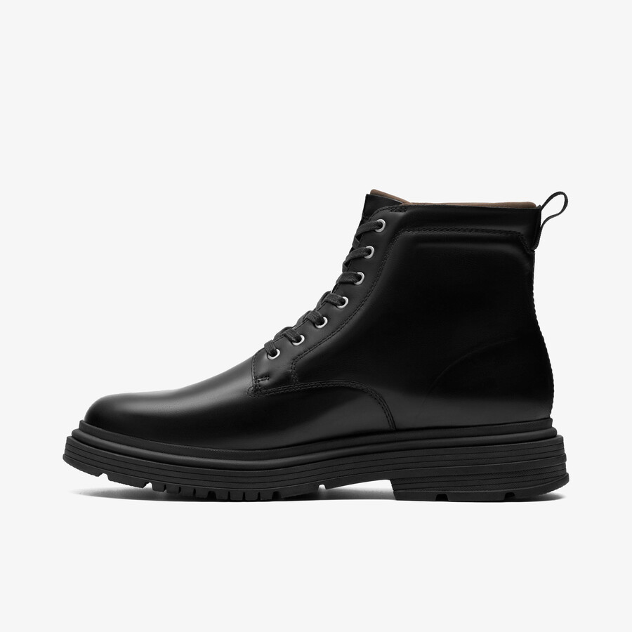 badbury hi waterproof - zwart warmgevoerd leer