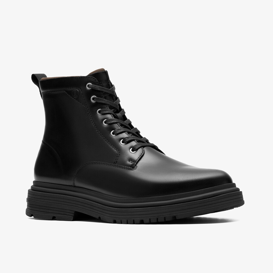 badbury hi waterproof - zwart warmgevoerd leer