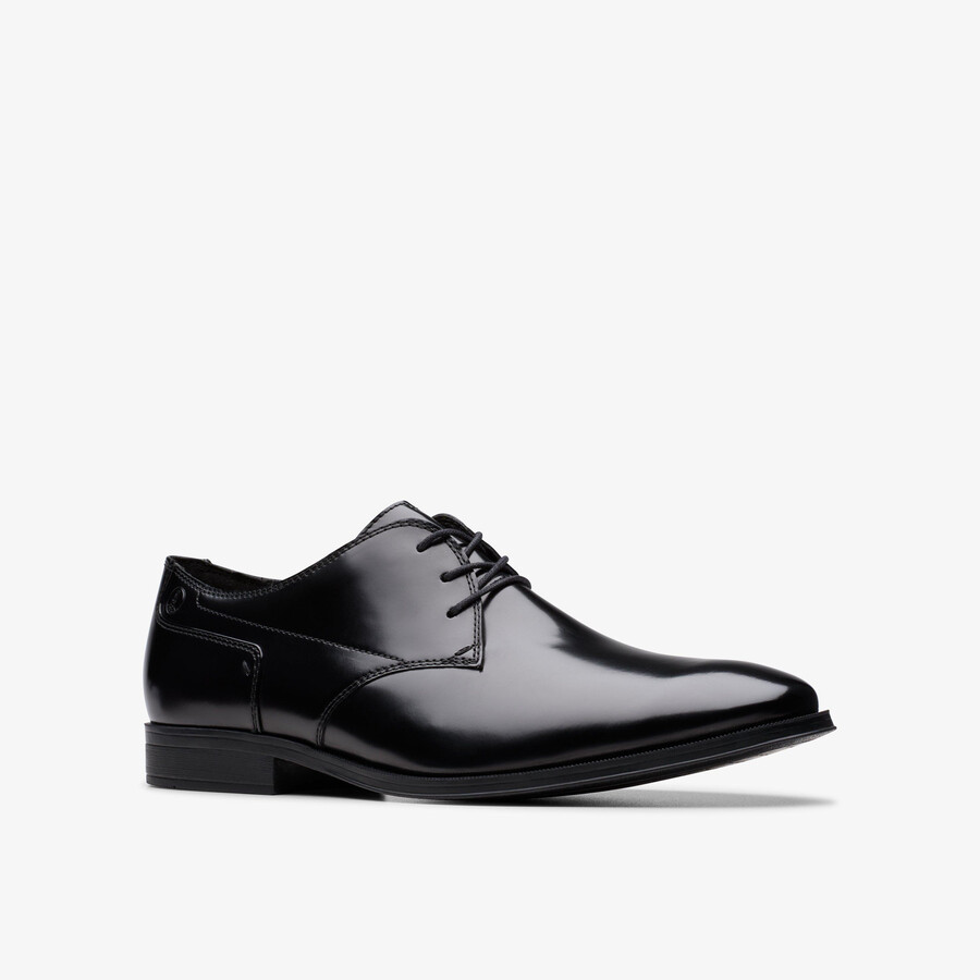 paulton lace - zwart hoogglanzend leer