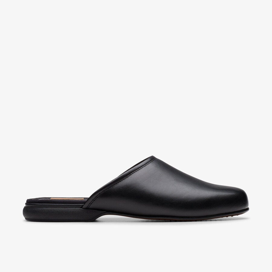 harston mule - zwart leer