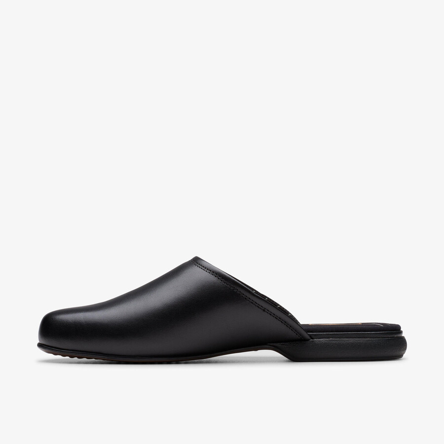 harston mule - zwart leer