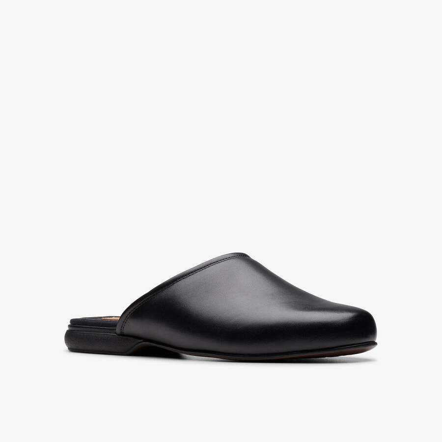 harston mule - zwart leer