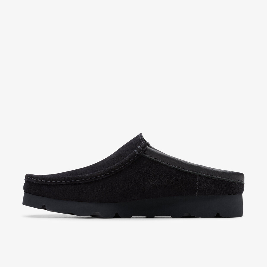 wallabee slip - zwart suède
