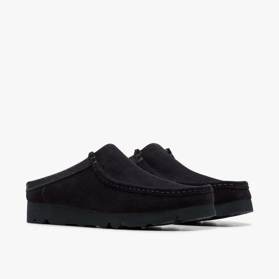 wallabee slip - zwart suède