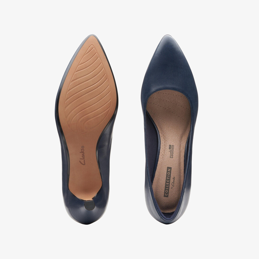linvale jerica - marineblauw leer