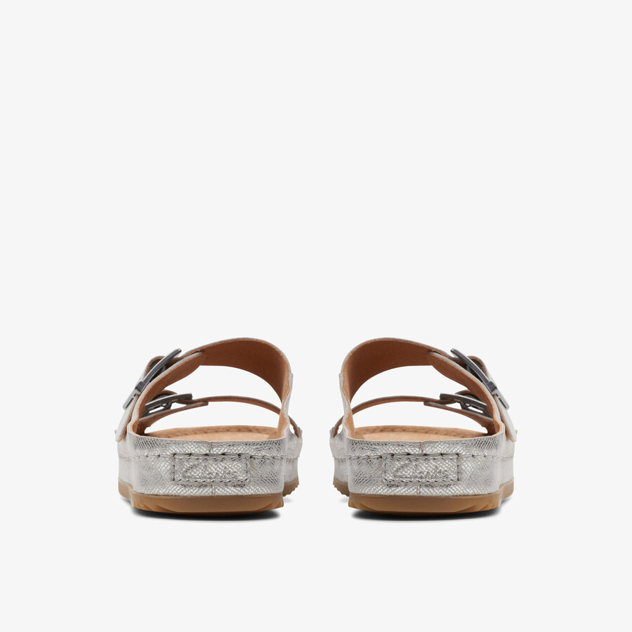 brookleigh sun - zilverkleurig leer