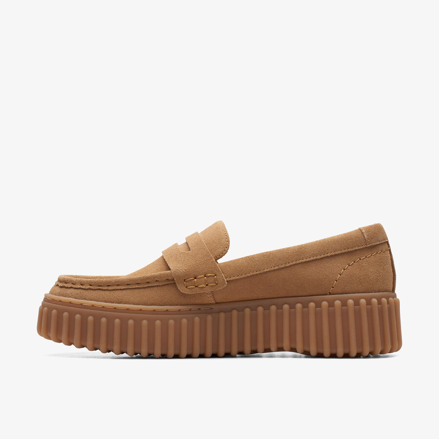 torhill penny loafer - lichtbruin suède
