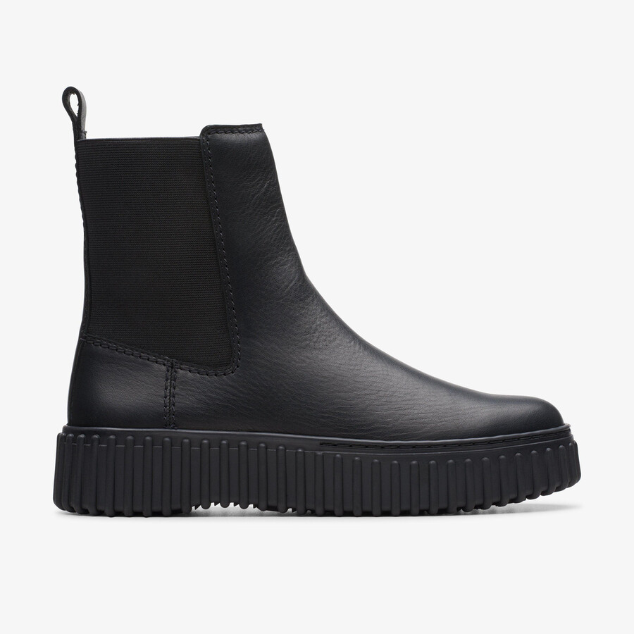 torhill maple enkelboot - zwart leer