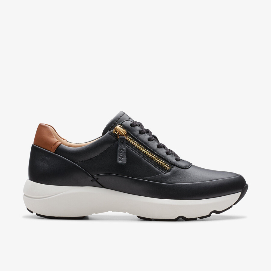 tivoli zip - zwart leer