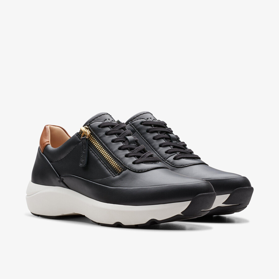 tivoli zip - zwart leer