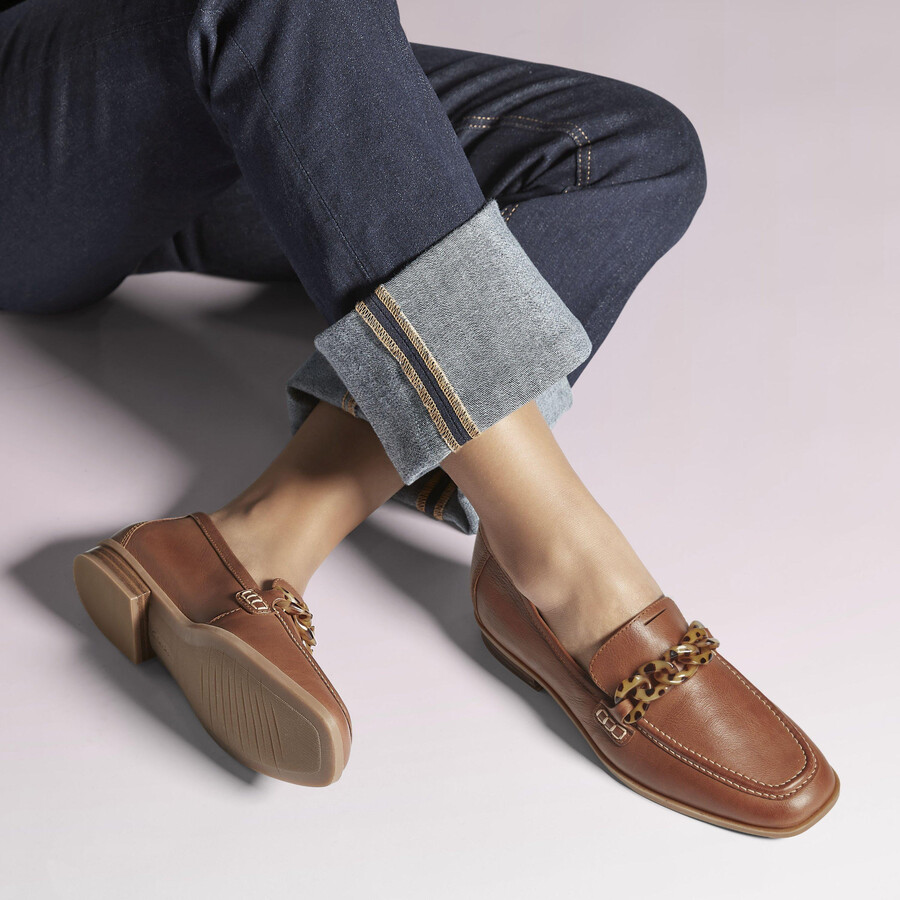 sarafyna iris loafer - bruin leer