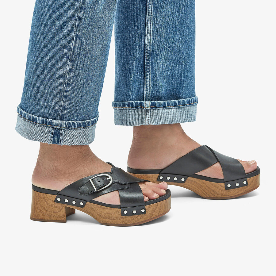 sivanne walk - zwart leer