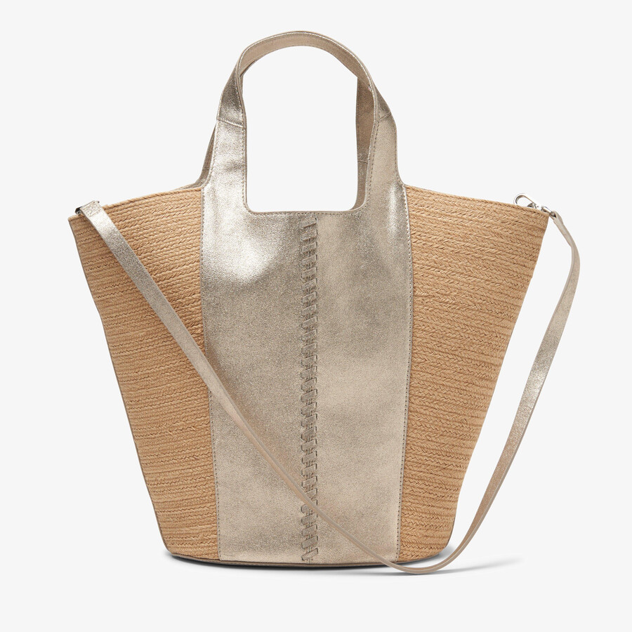 summery large - champagnekleurig leer