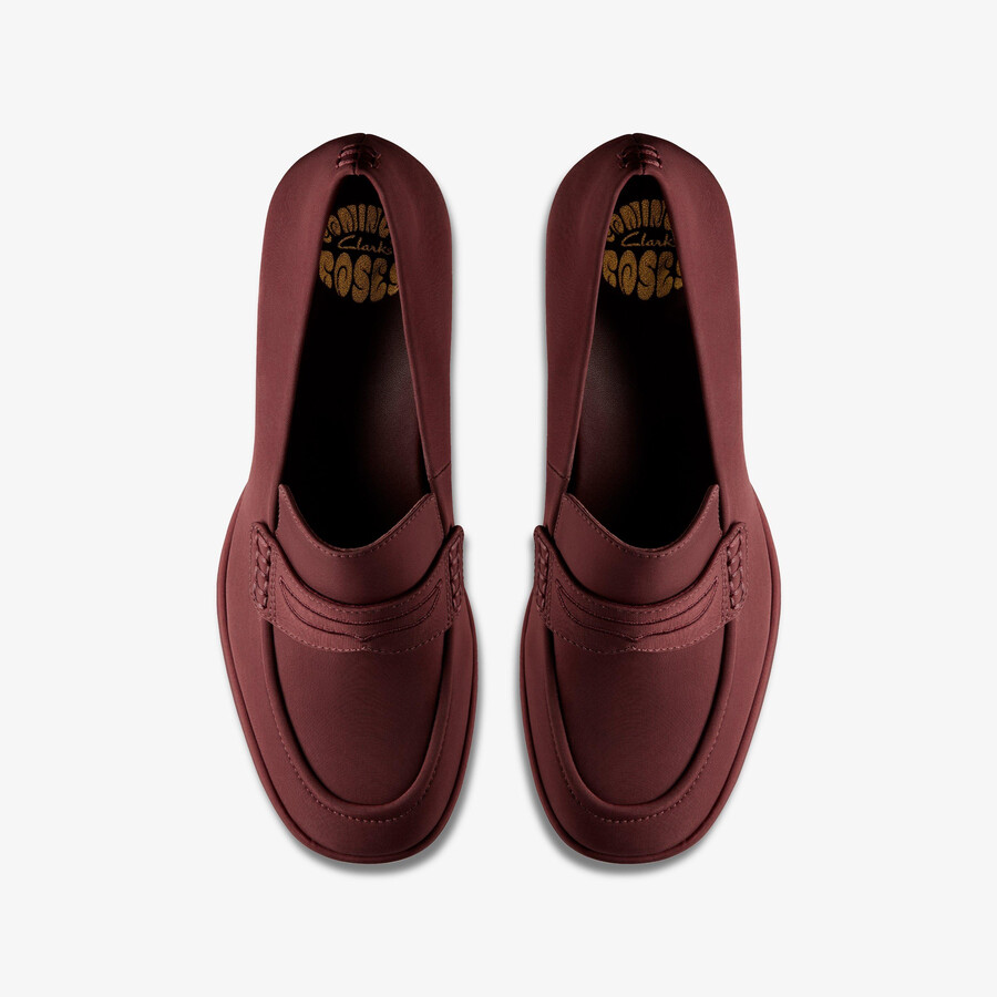 martine rose loafer 2 - oxblood textiel