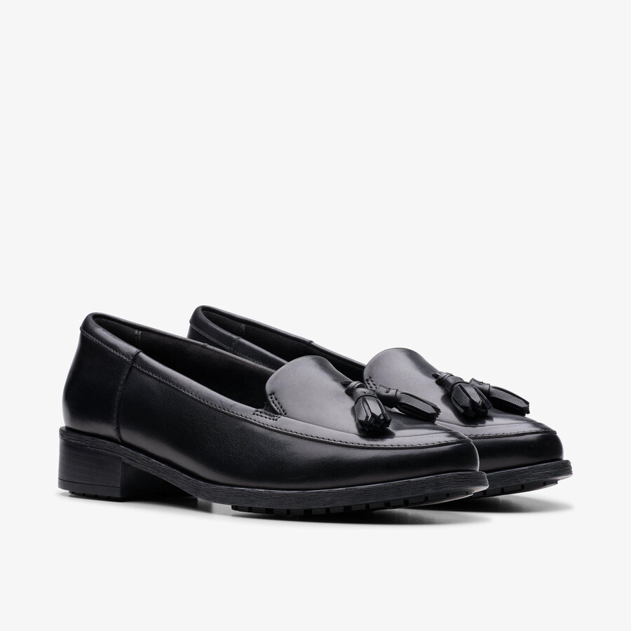 havisham edge loafer - zwart leer