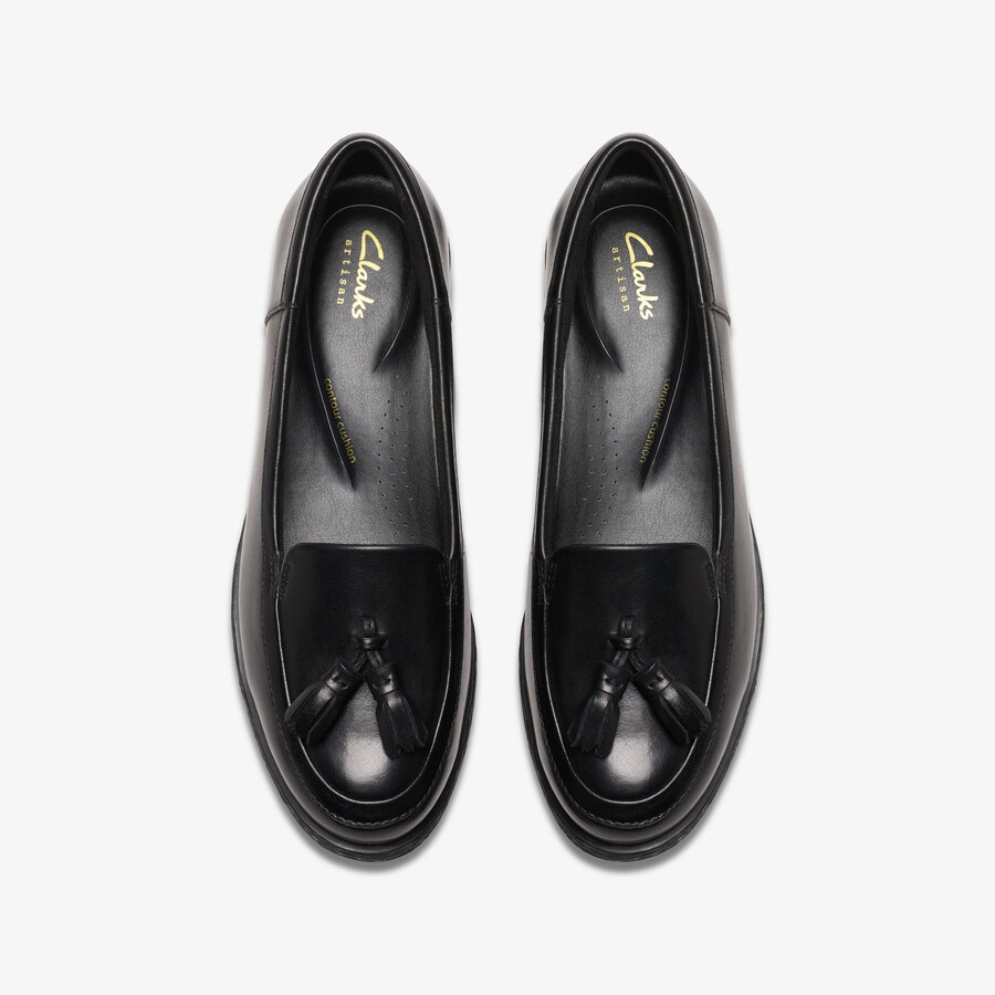 havisham edge loafer - zwart leer