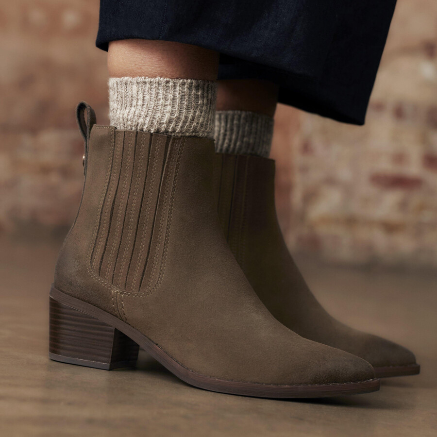 morzine top enkelboot - mole grey suede