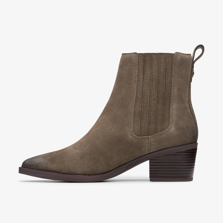 morzine top enkelboot - mole grey suede
