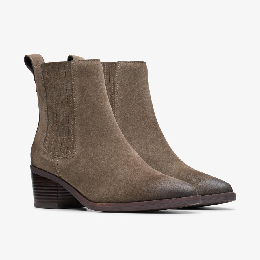 morzine top enkelboot - mole grey suede