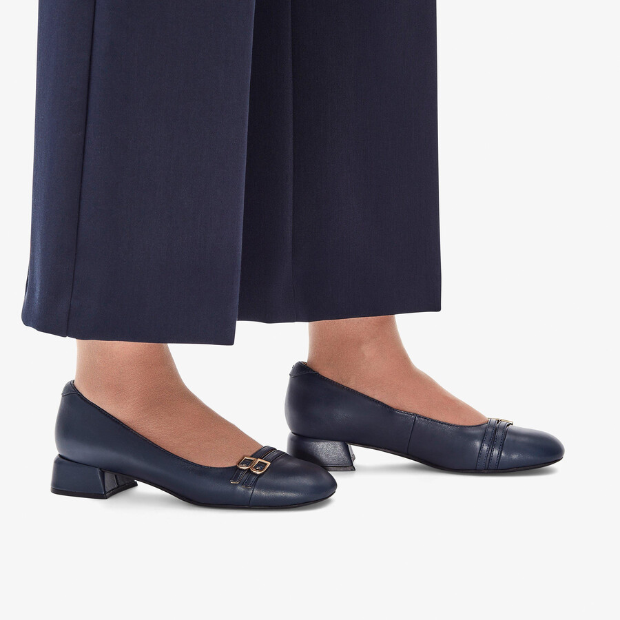 daiss 30 court - marineblauw leer