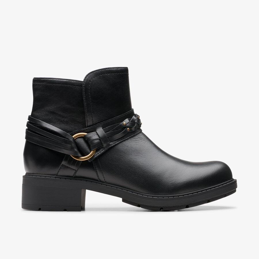 hearth kaylie enkellaarsjes - zwart leer