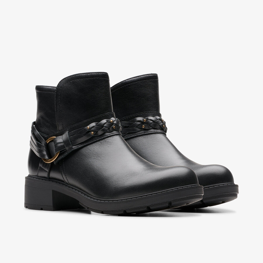 hearth kaylie enkellaarsjes - zwart leer