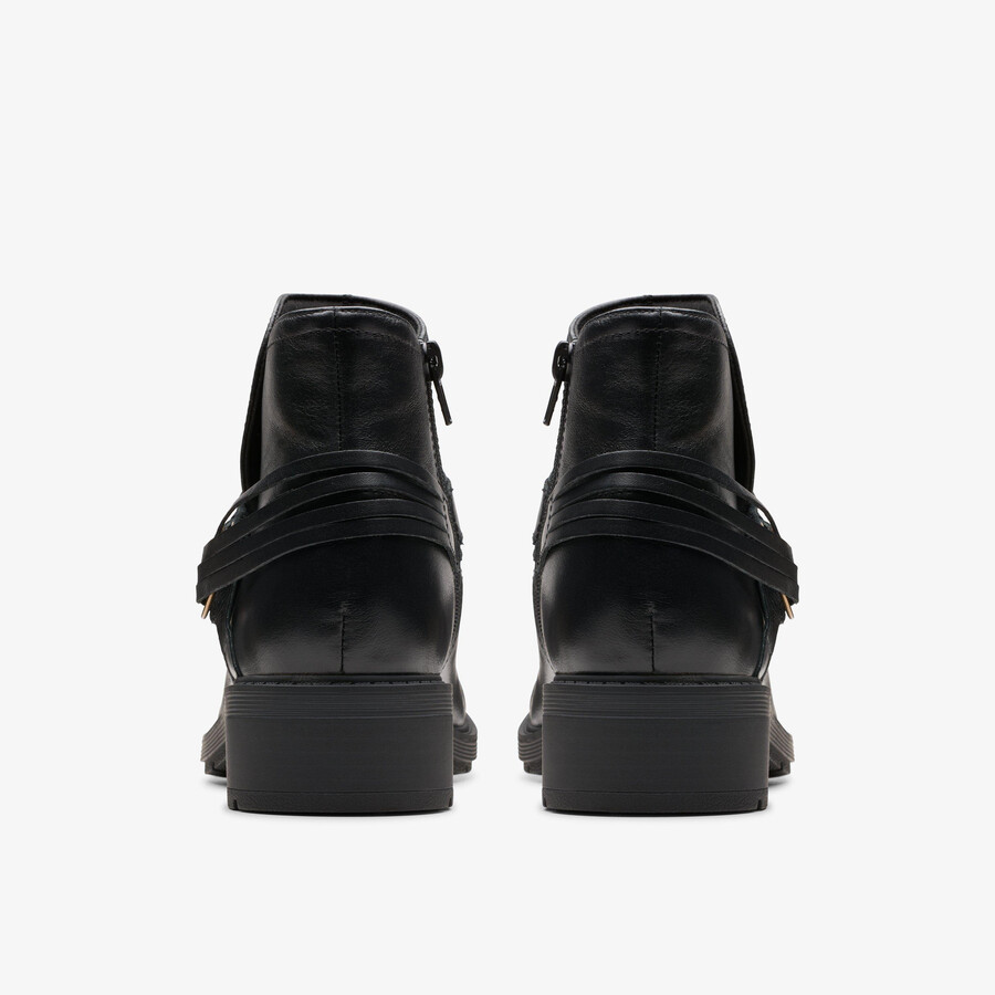 hearth kaylie enkellaarsjes - zwart leer