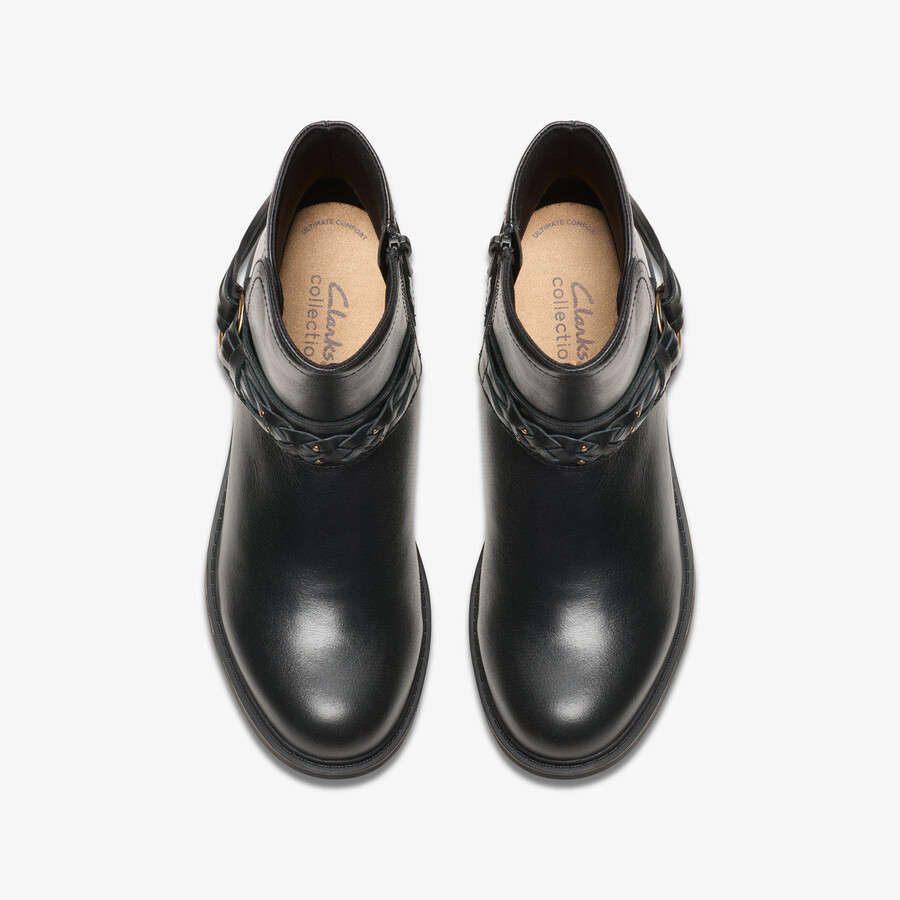 hearth kaylie enkellaarsjes - zwart leer