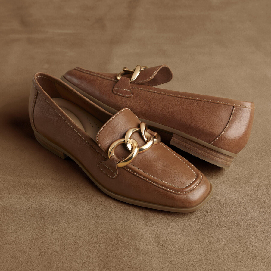 sarafyna iris loafer - bruin leer
