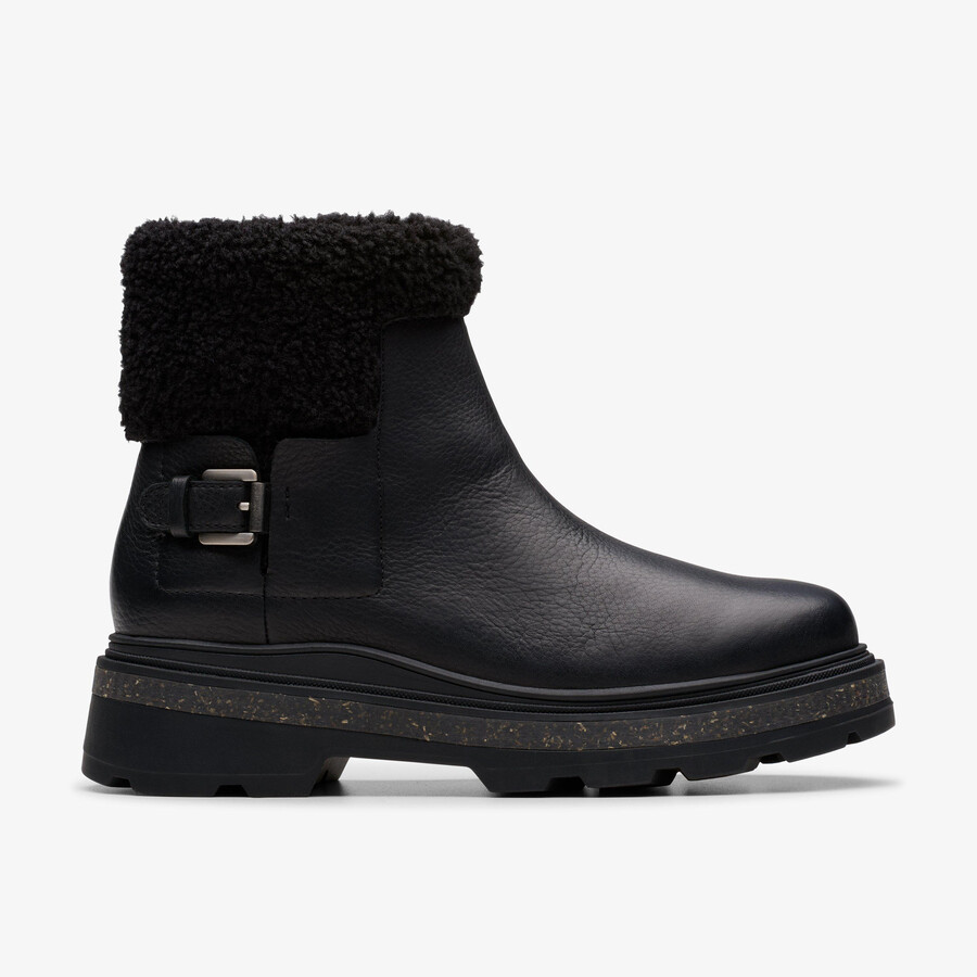 hencroft madi waterproof - zwart warmgevoerd leer