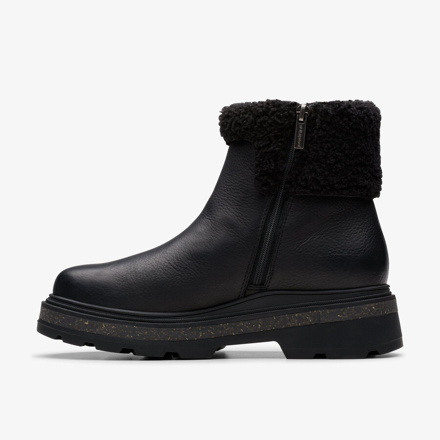 hencroft madi waterproof - zwart warmgevoerd leer