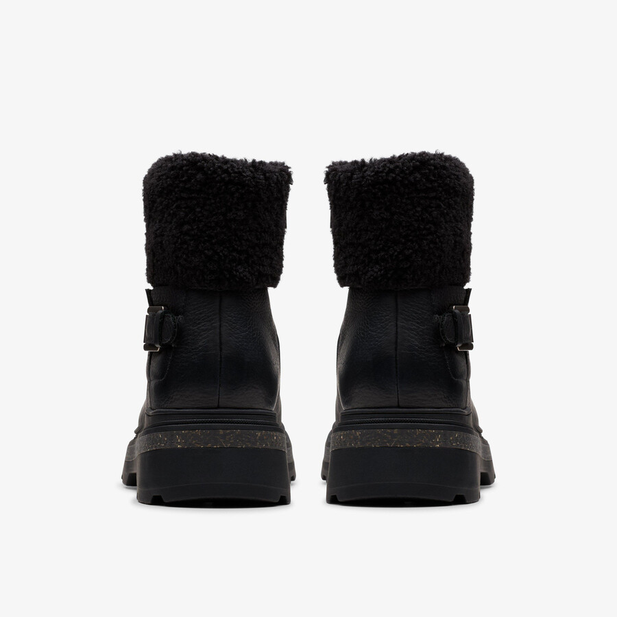 hencroft madi waterproof - zwart warmgevoerd leer