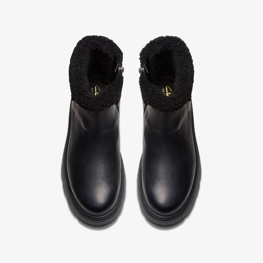 hencroft madi waterproof - zwart warmgevoerd leer