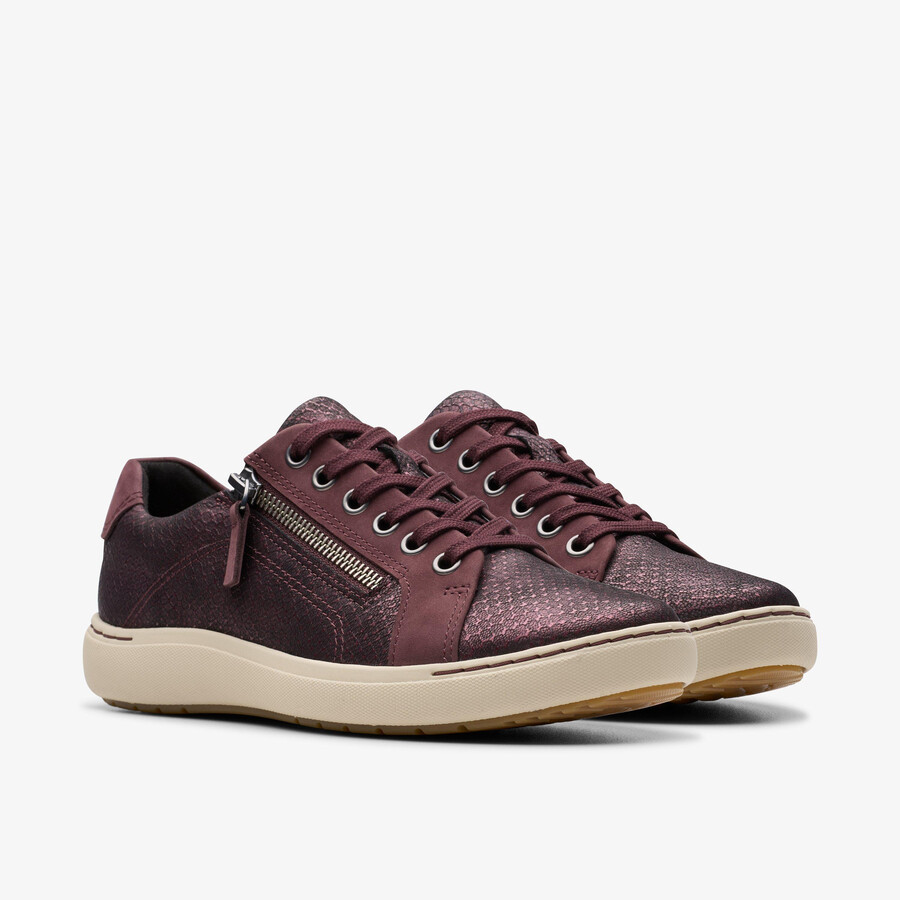nalle lace - leer met wijnrode accenten