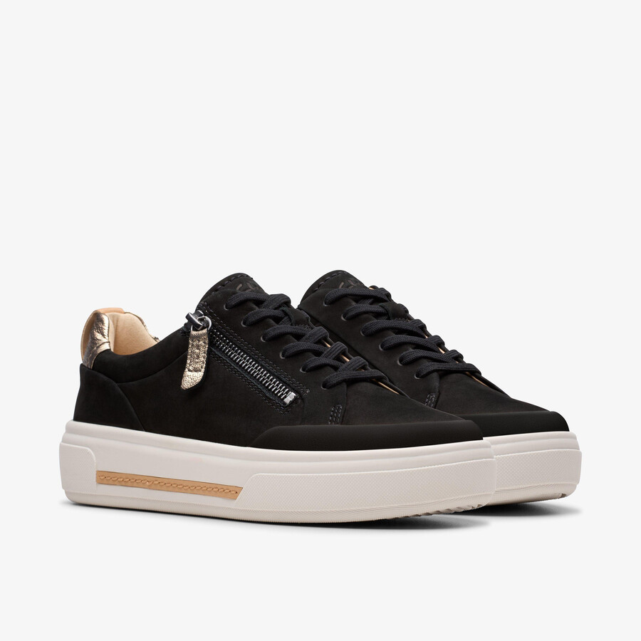 hollyhock zip - zwart nubuck